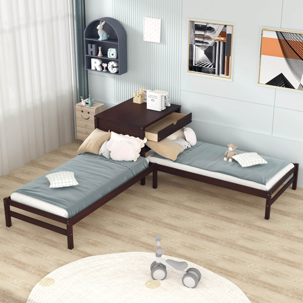 Harriet Bee Twin Size LShaped Platform Beds Wayfair